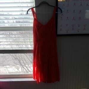 Japna Vibrant Red Midi Dress